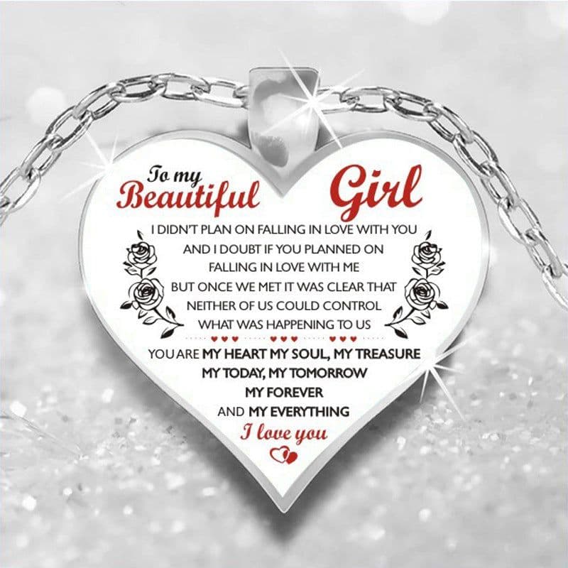 image-Alloy Letter Pendant Necklace Round Bead Chain Dad and Baby Design