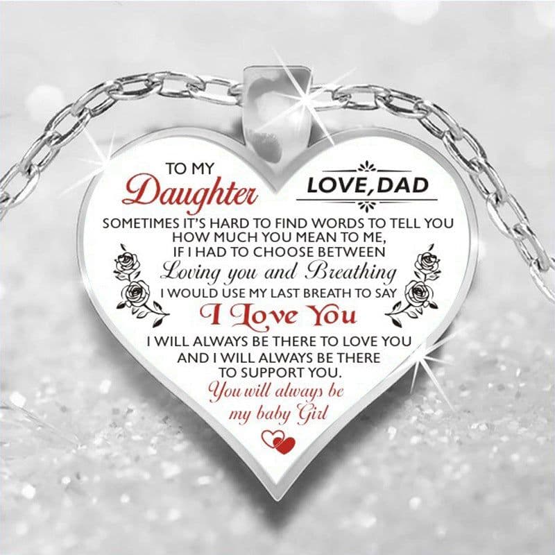 image-Alloy Letter Pendant Necklace Round Bead Chain Dad and Baby Design