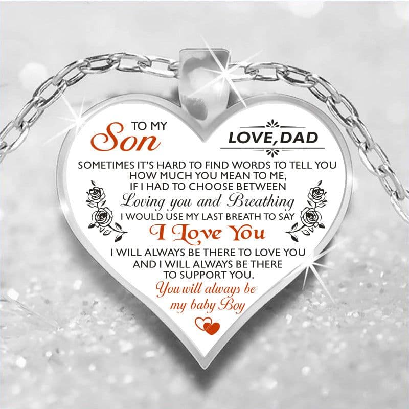 image-Alloy Letter Pendant Necklace Round Bead Chain Dad and Baby Design