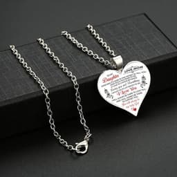 image-Alloy Letter Pendant Necklace Round Bead Chain Dad and Baby Design