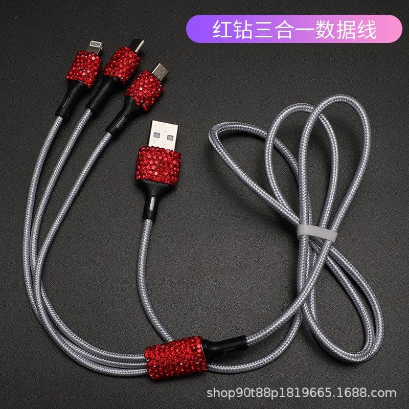 image-Car Charger USB Cigarette Lighter 3-in-1 Fast Charging Cable