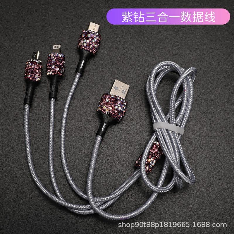 image-Car Charger USB Cigarette Lighter 3-in-1 Fast Charging Cable