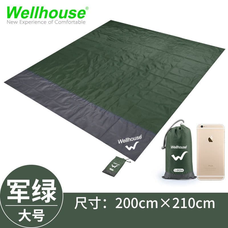 image-Outdoor Picnic Blanket Waterproof Mat 3-4 Person Polyester 2x2m