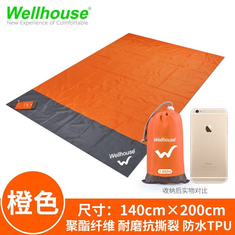 image-Portable Waterproof Picnic Blanket Oxford Cloth Camping Mat 190x142cm