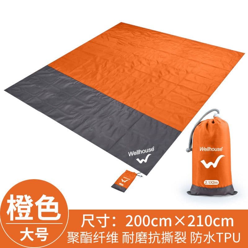 image-Portable Waterproof Picnic Blanket Oxford Cloth Camping Mat 190x142cm