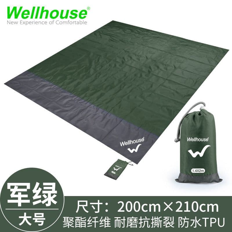 image-Portable Waterproof Picnic Blanket Oxford Cloth Camping Mat 190x142cm