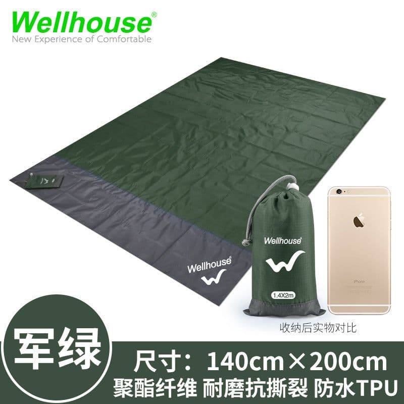 image-Portable Waterproof Picnic Blanket Oxford Cloth Camping Mat 190x142cm