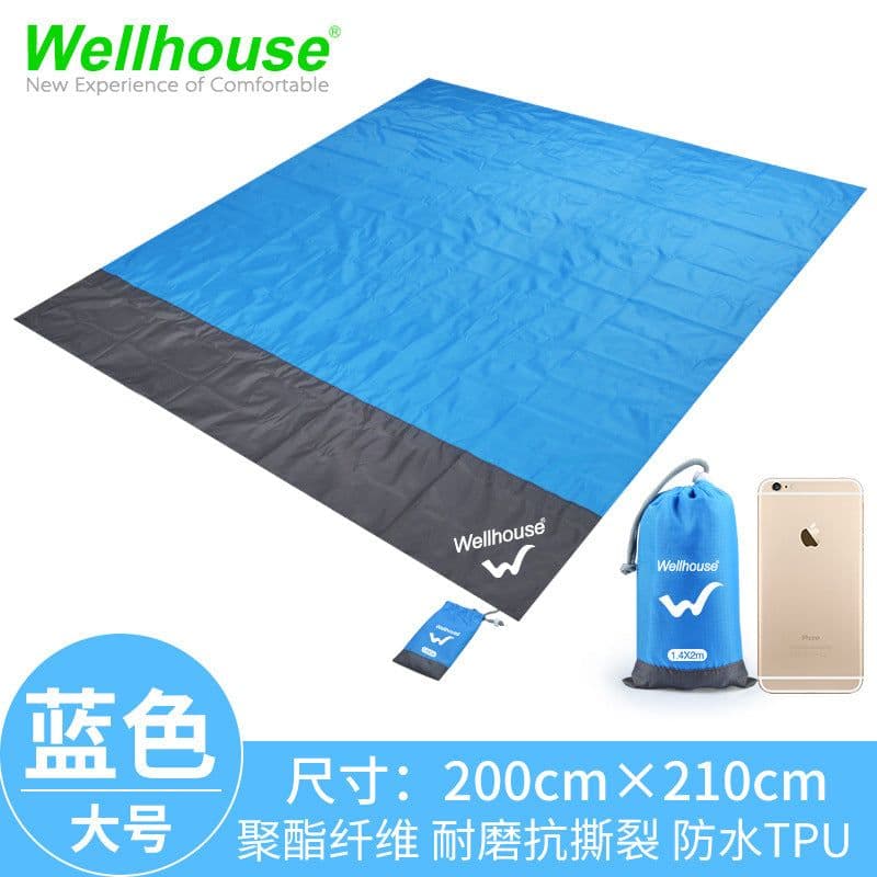 image-Portable Waterproof Picnic Blanket Oxford Cloth Camping Mat 190x142cm