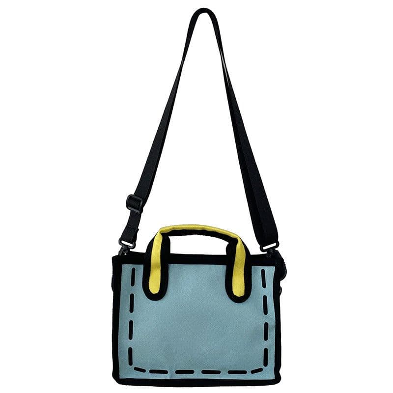 image-Japanese Anime Canvas Shoulder Bag 2D/3D Cartoon Lunch Messenger Bag