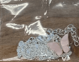 image-Korean Butterfly Pendant Necklace Women Acrylic Alloy Pink