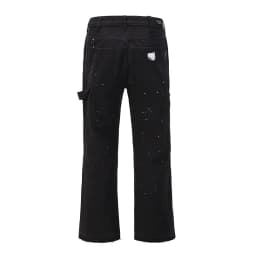 image-Men's Hip Hop Distressed Denim Flared Jeans Brown Mid Waist