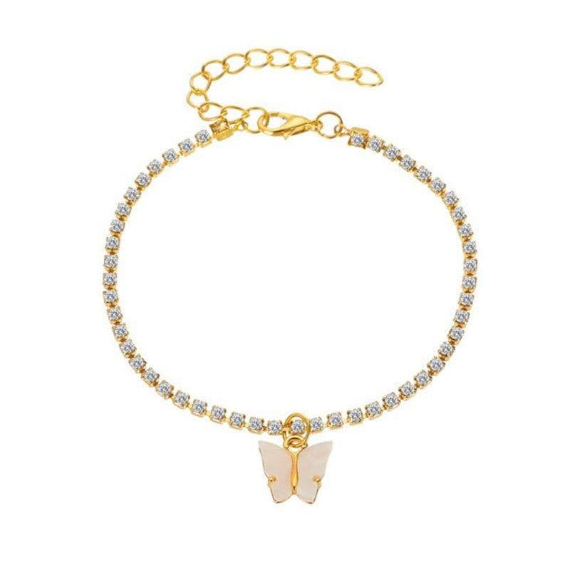 image-Jin Yi Butterfly Rhinestone Anklet for Women