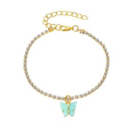 image-Jin Yi Butterfly Rhinestone Anklet for Women