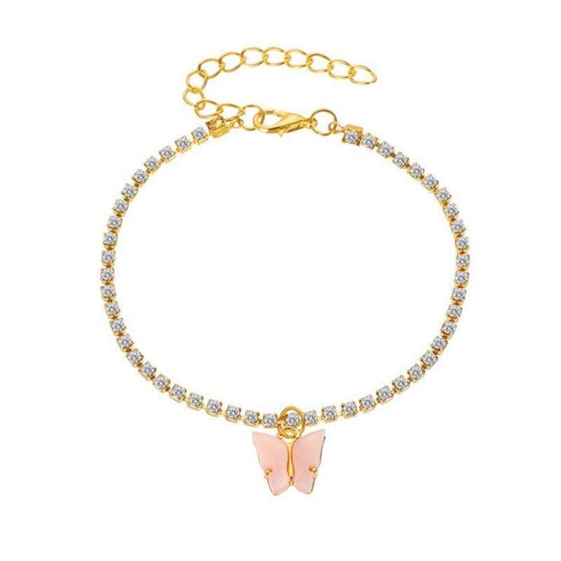 image-Jin Yi Butterfly Rhinestone Anklet for Women