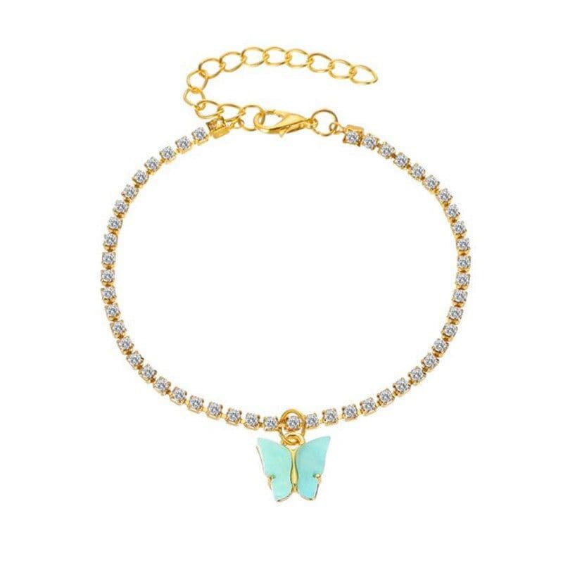 image-Jin Yi Butterfly Rhinestone Anklet for Women