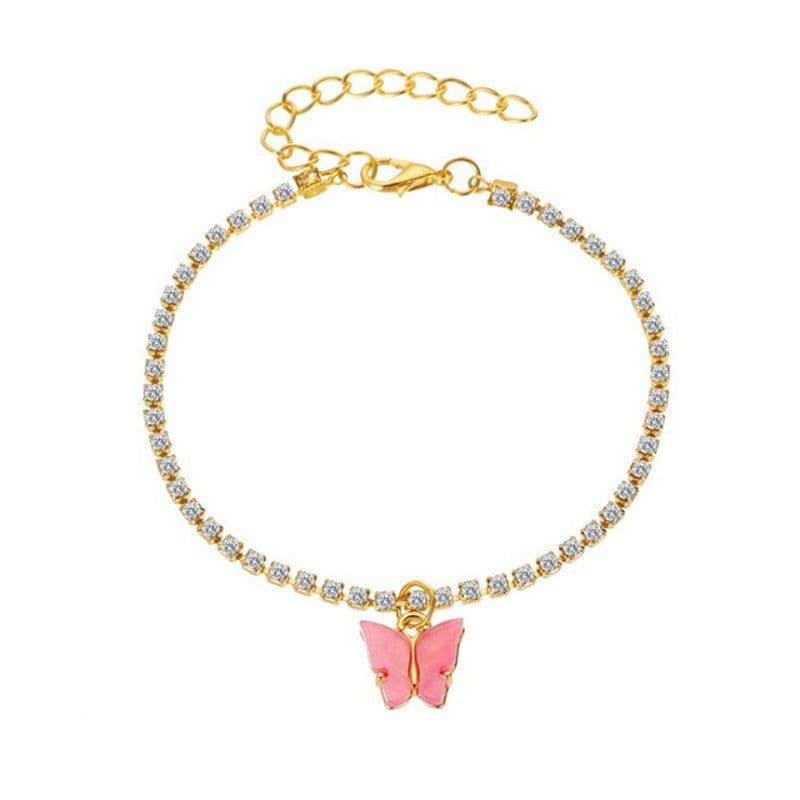 image-Jin Yi Butterfly Rhinestone Anklet for Women