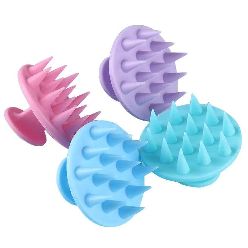image-Silicone Shampoo Massage Brush Hair Scalp Care Bath Brush