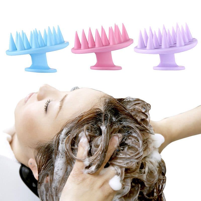 image-Silicone Shampoo Massage Brush Hair Scalp Care Bath Brush