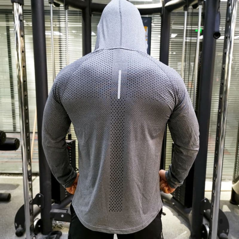 image-Men's Long Sleeve Running Hoodie Quick-Dry Breathable Training Top