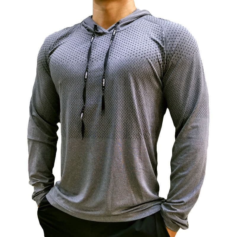 image-Men's Long Sleeve Running Hoodie Quick-Dry Breathable Training Top