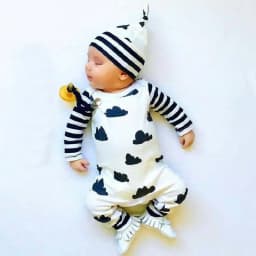 image-Kids Tales Cotton Romper Long Sleeve Jumpsuit Cloud Print Baby 70cm