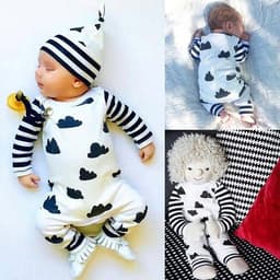 image-Kids Tales Cotton Romper Long Sleeve Jumpsuit Cloud Print Baby 70cm