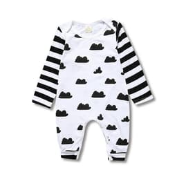 image-Kids Tales Cotton Romper Long Sleeve Jumpsuit Cloud Print Baby 70cm