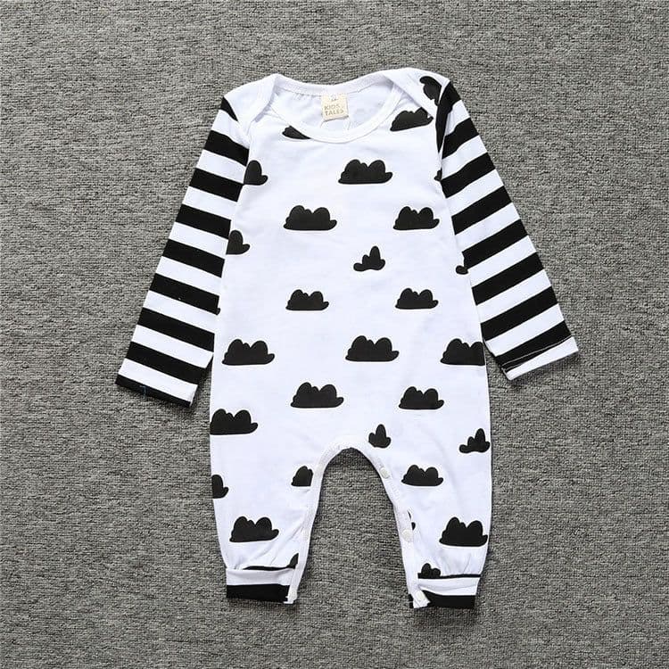 image-Kids Tales Cotton Romper Long Sleeve Jumpsuit Cloud Print Baby 70cm