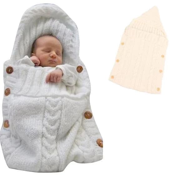 image-Baby Knitted Acrylic Sleeping Bag Envelope Style 0-1 Years Gray