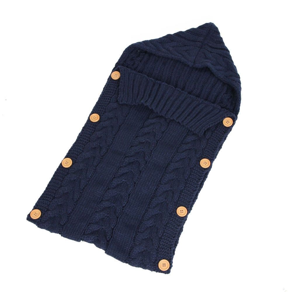 image-Baby Knitted Acrylic Sleeping Bag Envelope Style 0-1 Years Gray