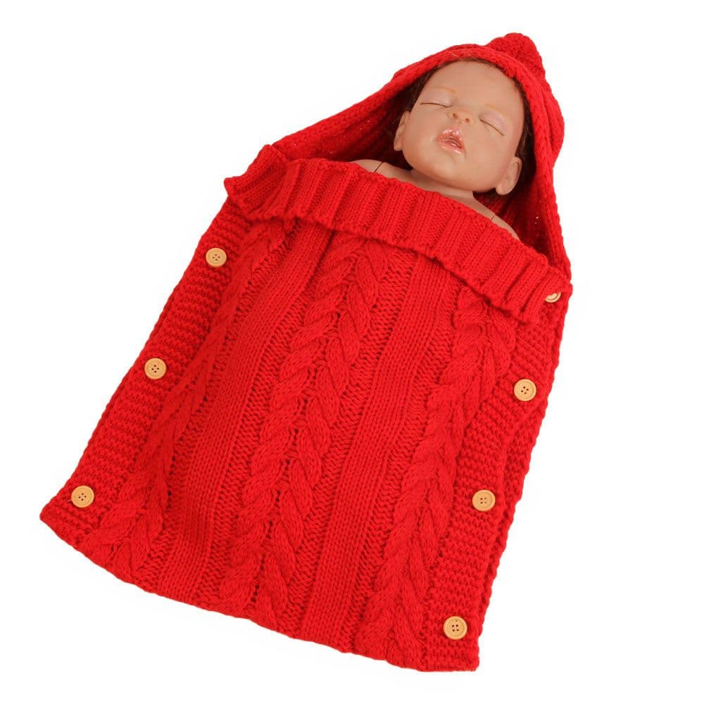 image-Baby Knitted Acrylic Sleeping Bag Envelope Style 0-1 Years Gray