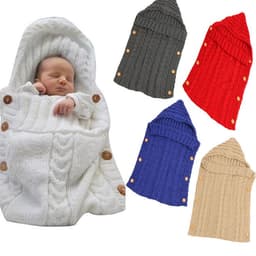 image-Baby Knitted Acrylic Sleeping Bag Envelope Style 0-1 Years Gray