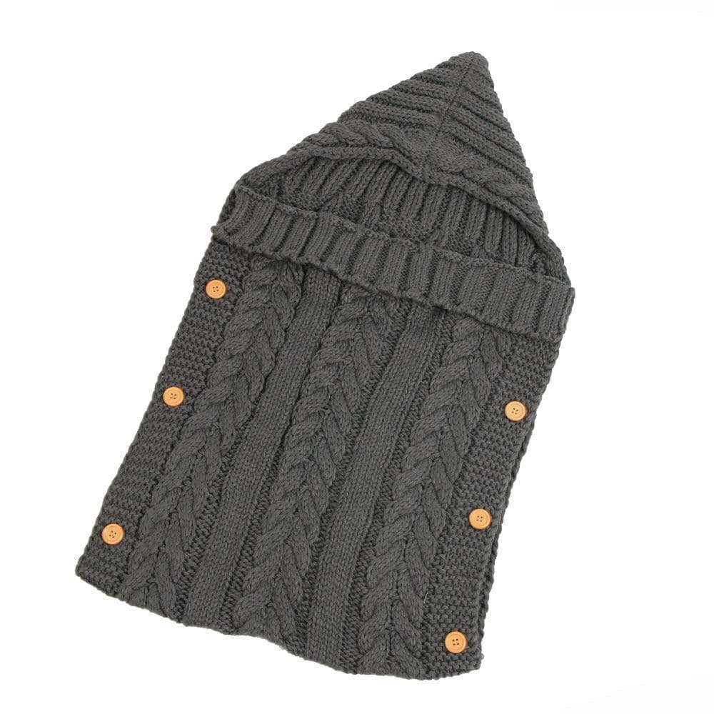 image-Baby Knitted Acrylic Sleeping Bag Envelope Style 0-1 Years Gray