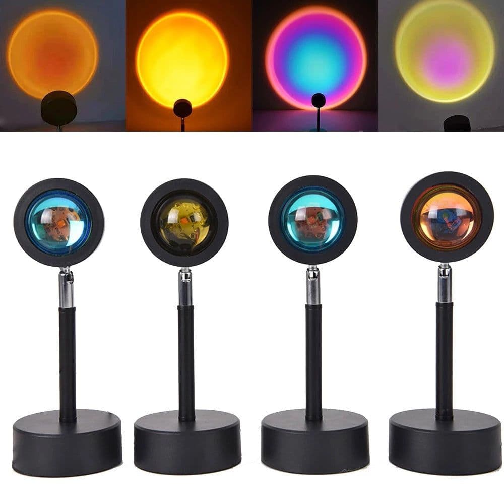 image-Sunset Projection Night Light Lamp Red Atmosphere Bedroom Table Lamp
