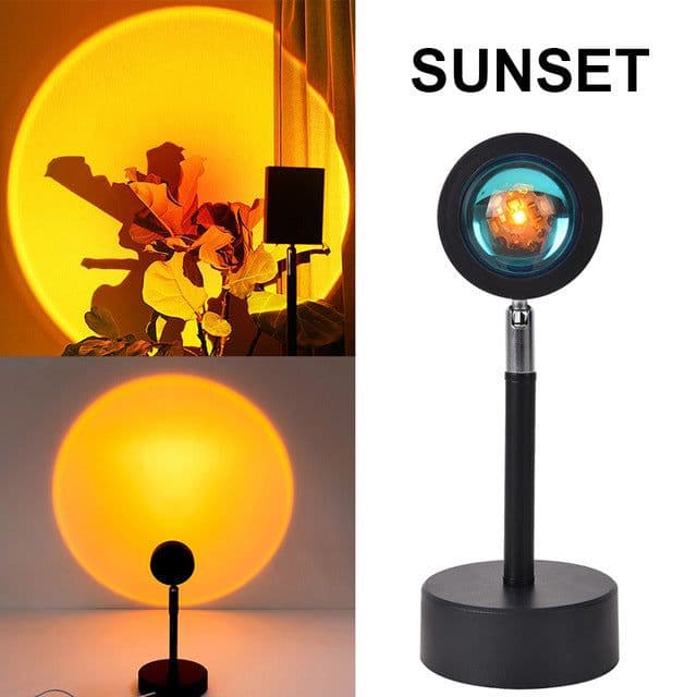 image-Sunset Projection Night Light Lamp Red Atmosphere Bedroom Table Lamp