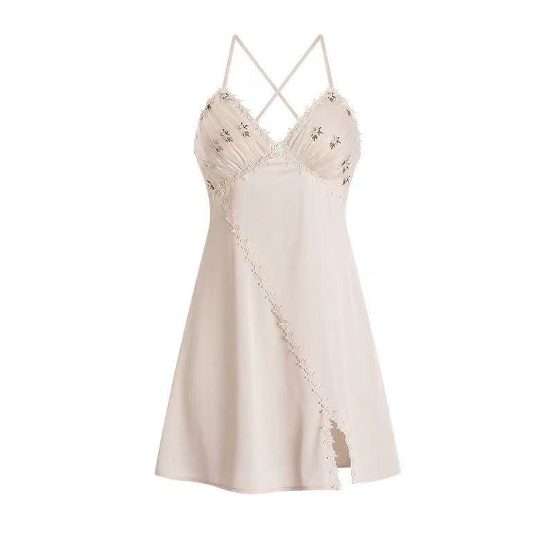image-Yiying 3066 Floral Nightdress Pajama Set with Chest Pads