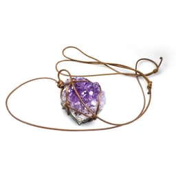 image-Natural Uruguay Amethyst Rough Stone Woven Pendant Necklace