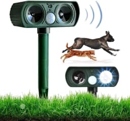image-Solar Ultrasonic Animal Repeller for Outdoor Use