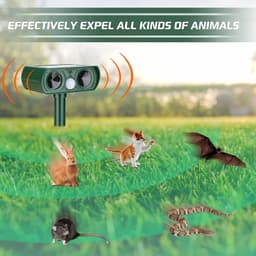 image-Solar Ultrasonic Animal Repeller for Outdoor Use