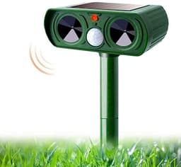 image-Solar Ultrasonic Animal Repeller for Outdoor Use