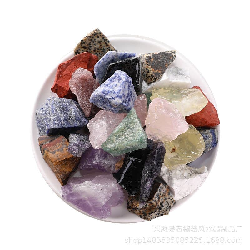 image-9PCS Natural Rough Crystal Chakra Gemstone Raw Healing Quartz Stone Set