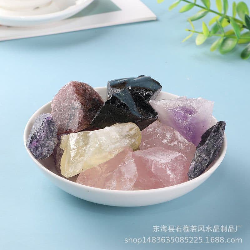 image-9PCS Natural Rough Crystal Chakra Gemstone Raw Healing Quartz Stone Set