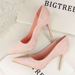 image-BIGTREE Women's Stiletto High Heel Pointed Toe Suede Pumps