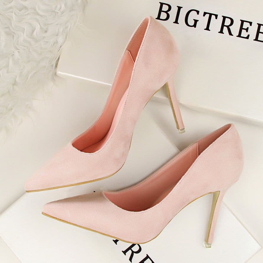 image-BIGTREE Women's Stiletto High Heel Pointed Toe Suede Pumps