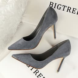image-BIGTREE Women's Stiletto High Heel Pointed Toe Suede Pumps