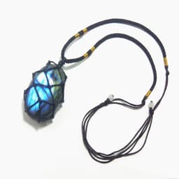 image-Natural Labradorite Gemstone Pendant Necklace