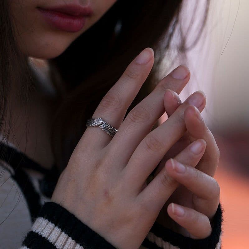 image-Xinqi Angel Wings Ring Adjustable Copper Fashion Ring J102