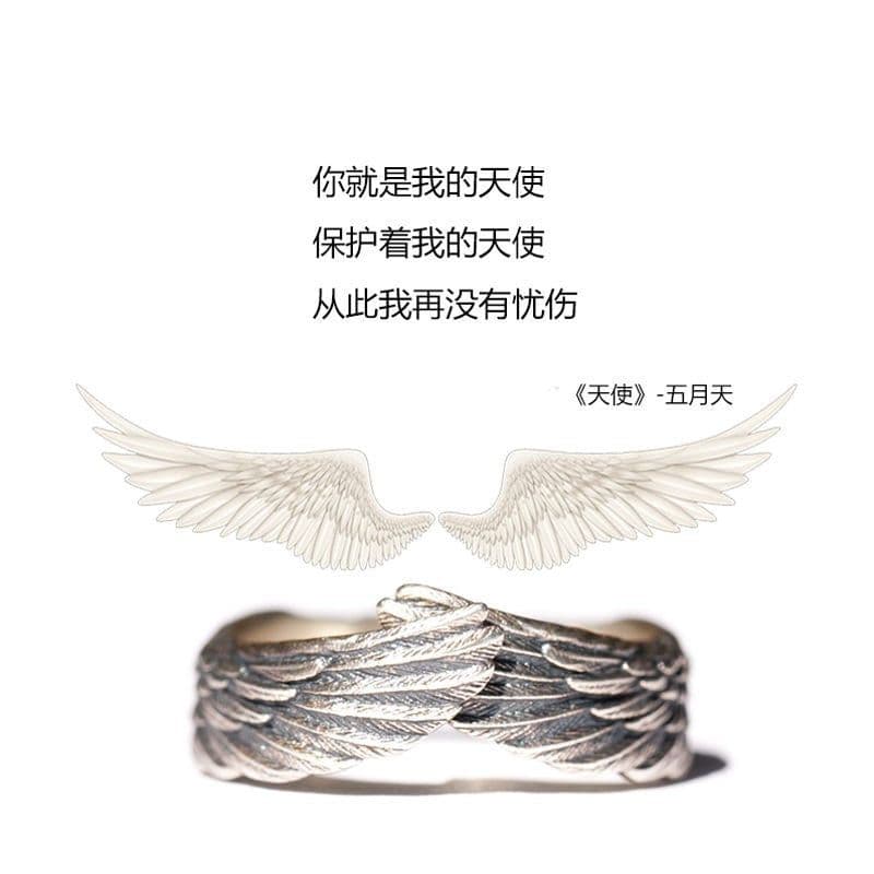image-Xinqi Angel Wings Ring Adjustable Copper Fashion Ring J102