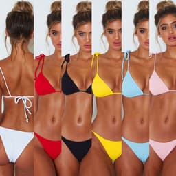 image-Women's Nylon Bikini Swimsuit with Chest Pad - 6 Colors Available