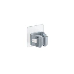 image-Wall Mounted Mop Holder Rack with Strong Adhesive for Bathroom Kitchen Storage